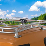 Load image into Gallery viewer, Starlink Standard Roof Rack Mount securely installed on vehicle rooftop cargo rack, providing stable and durable satellite dish mounting for outdoor and travel use