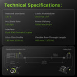 Load image into Gallery viewer, CAT6 Ultra-Flat Window Cable for Starlink | 10Gbps Flat Ethernet Cable