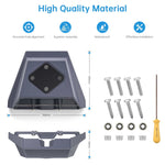Load image into Gallery viewer, Starlink Standard Mobility Mount made of high-quality, waterproof aluminum alloy with accurate hole alignment, superior materials, and effortless installation, including screws, nuts, bearings, and screwdriver, with detailed product dimensions.
