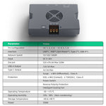 Load image into Gallery viewer, Gigabit PoE Injector specifications: Gigabit 10/100/1000M, DC 9–36V input, 52V±3% 6A (320W) PoE output, dual USB (12V/5V), ESD/surge and reverse polarity protection, smart fan