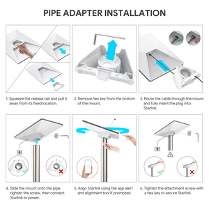 Starlink Mini Pipe Adapter & Flat Mount – Replacement or Additional Mounting Solution for Starlink Mini