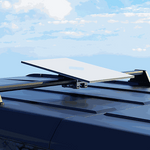 Load image into Gallery viewer, Starlink Standard Roof Rack Mount installed on a vehicle roof, securely holding a Starlink satellite dish for stable high-speed internet during travel